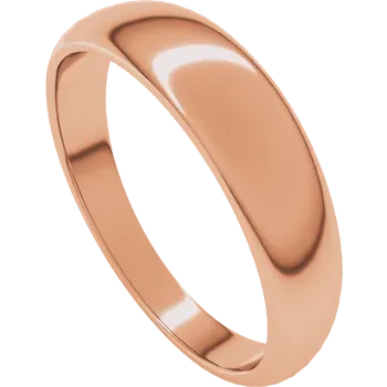 Round Tapered Half Round Wedding Band For Men