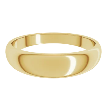 Round Tapered Half Round Wedding Band For Men