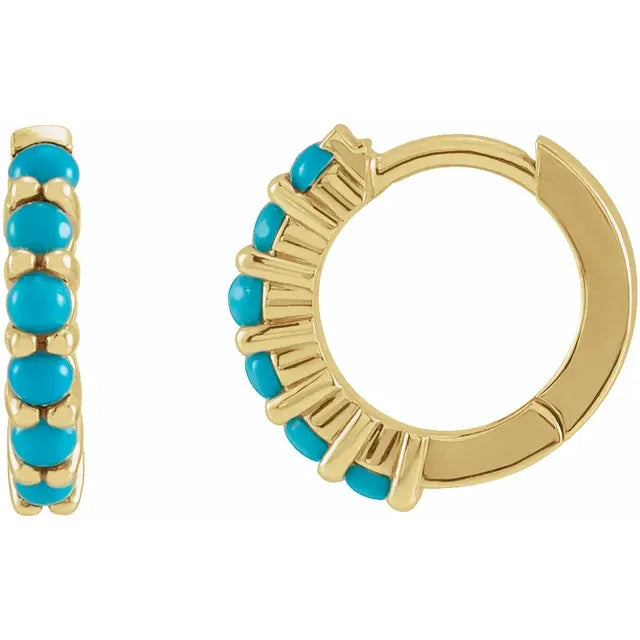 Turquoise Huggie Hoop Earrings