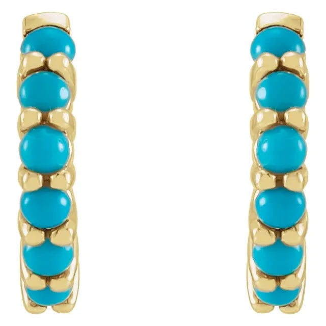 Turquoise Huggie Hoop Earrings