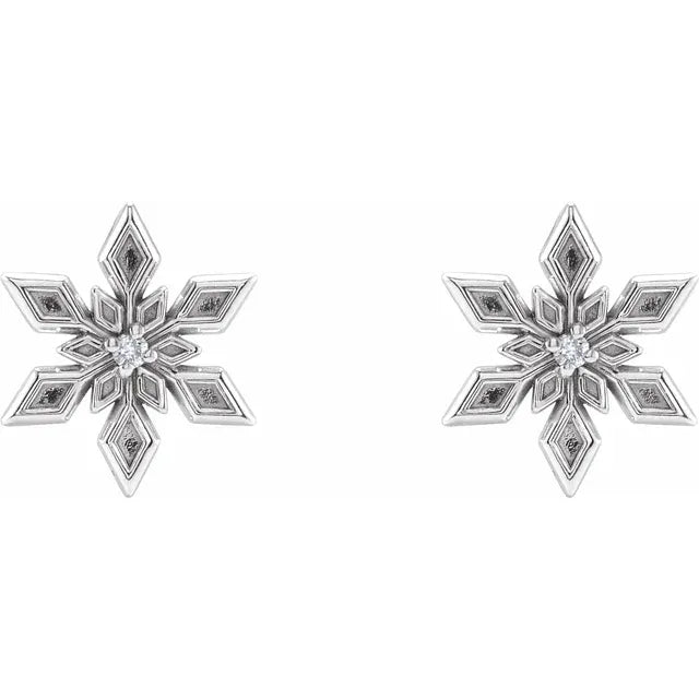 Gold Snowflake Stud Earrings for Women