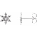 Gold Snowflake Stud Earrings for Women