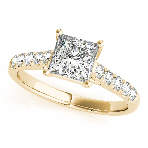 Single-Row Trellis Style Diamond Engagement Ring