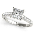 Single-Row Trellis Style Diamond Engagement Ring