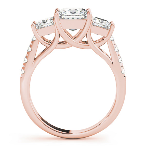 Three-Stone Princess Cut Engagement Ring