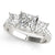 Three-Stone Princess Cut Engagement Ring