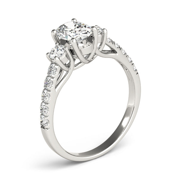 Oval Cut Three-Stone Engagement Ring
