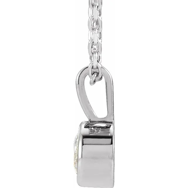 Bezel Set Diamond Solitaire Necklace
