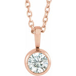 Load image into Gallery viewer, Bezel Set Diamond Solitaire Necklace
