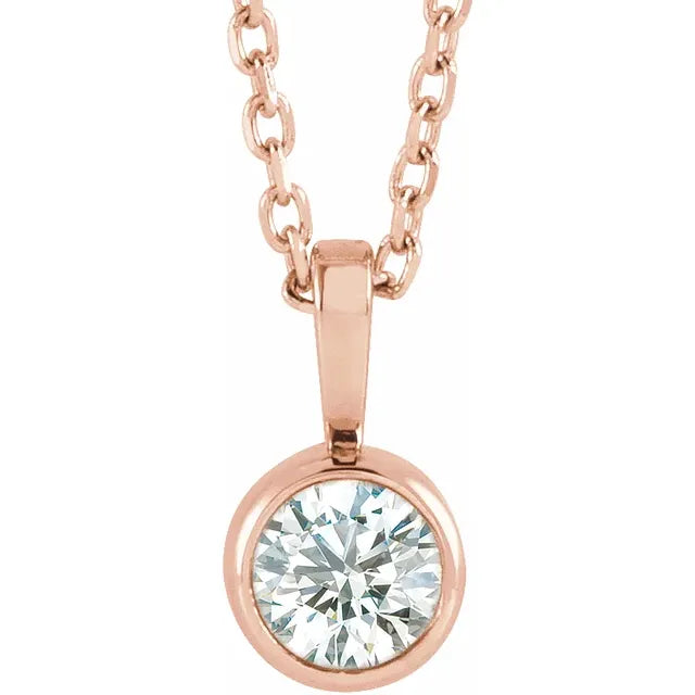 Bezel Set Diamond Solitaire Necklace