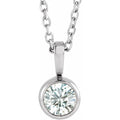 Bezel Set Diamond Solitaire Necklace