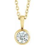 Load image into Gallery viewer, Bezel Set Diamond Solitaire Necklace
