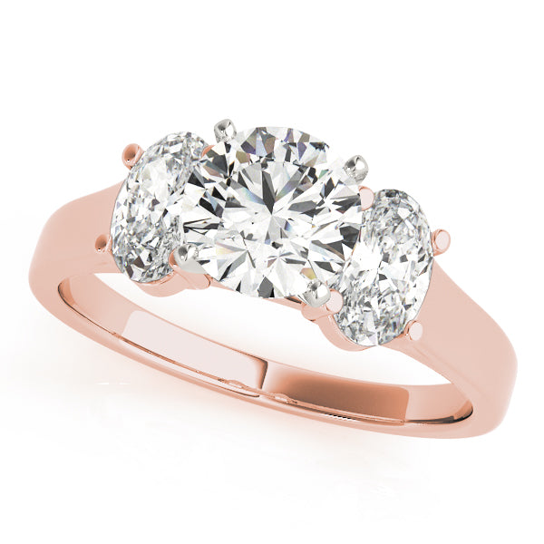 Three-stone Oval Diamond Engagement Ring