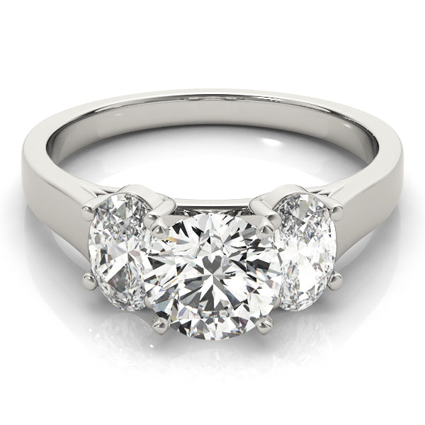 Three-stone Oval Diamond Engagement Ring