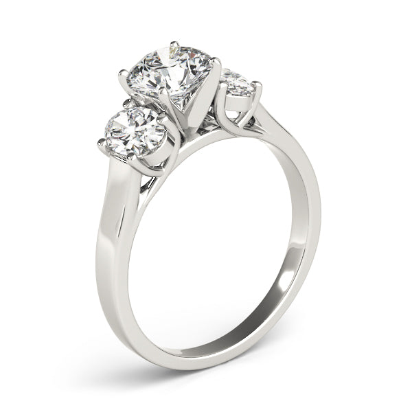 Three-stone Oval Diamond Engagement Ring