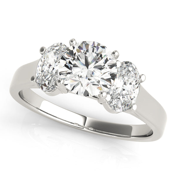 Three-stone Oval Diamond Engagement Ring