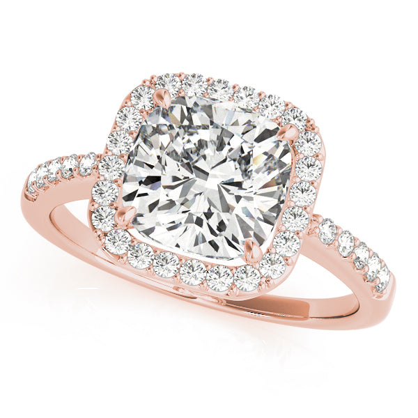 Square Cushion Halo Diamond Engagement Ring
