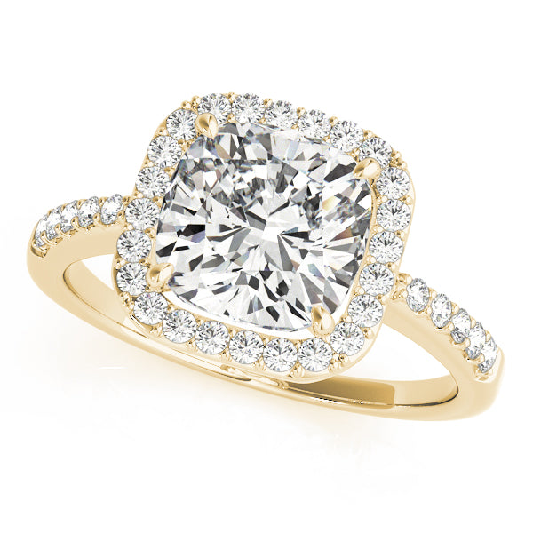 Square Cushion Halo Diamond Engagement Ring