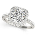 Square Cushion Halo Diamond Engagement Ring