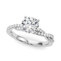 Round Diamond Twisted Shank Engagement Ring