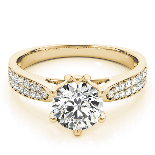 Pave Round Diamond Engagement Ring