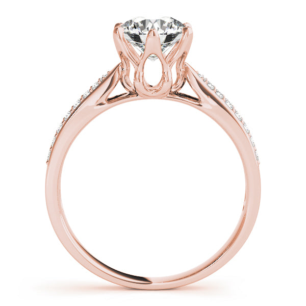 Pave Round Diamond Engagement Ring