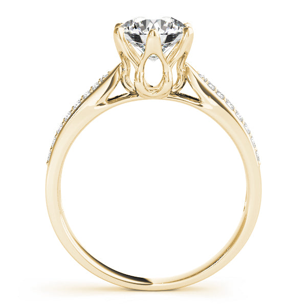 Pave Round Diamond Engagement Ring