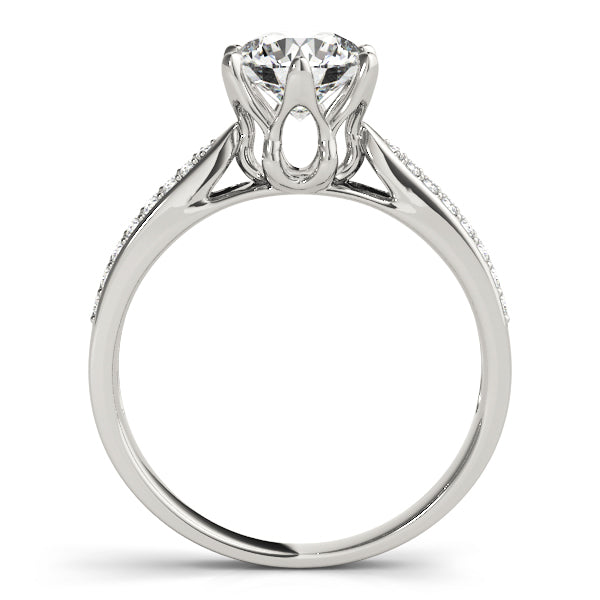 Pave Round Diamond Engagement Ring