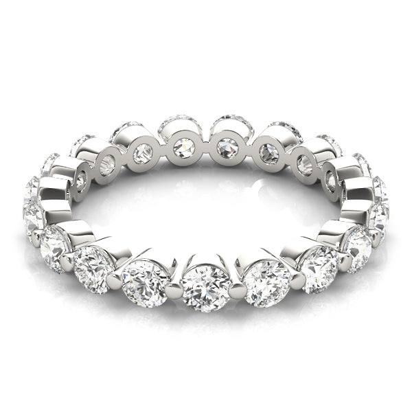 Round Shared Prong Eternity Band For Women