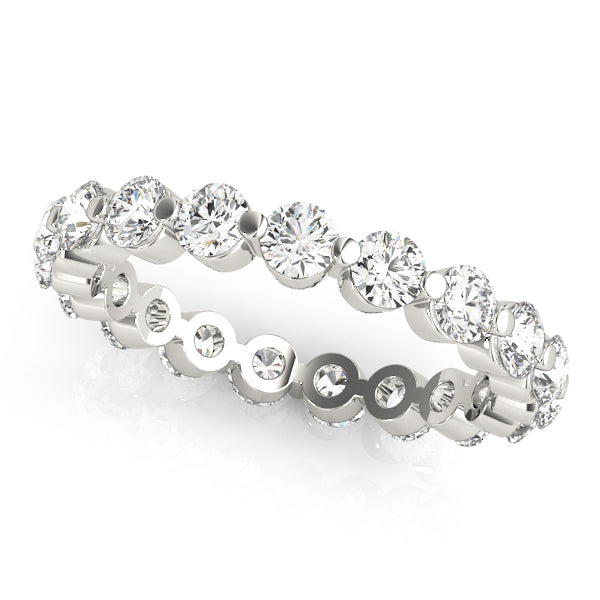 Round Shared Prong Eternity Band For Women