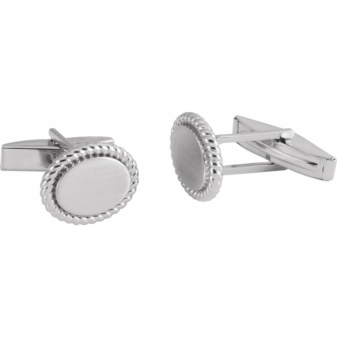 Rope Pattern Sterling Silver Cufflinks