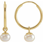 Load image into Gallery viewer, White Freshwater Endless Hoop Earrings
