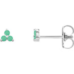 Load image into Gallery viewer, Gold Three Stone Earrings For Women
