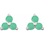 Load image into Gallery viewer, Gold Three Stone Earrings For Women
