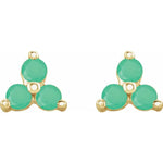 Load image into Gallery viewer, Gold Three Stone Earrings For Women
