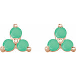 Load image into Gallery viewer, Gold Three Stone Earrings For Women
