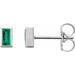 Load image into Gallery viewer, Natural emerald birthstone stud earrings
