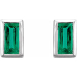 Load image into Gallery viewer, Natural emerald birthstone stud earrings
