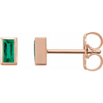 Load image into Gallery viewer, Natural emerald birthstone stud earrings
