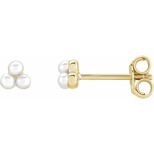 Cultured White Freshwater Pearl Stud Earrings