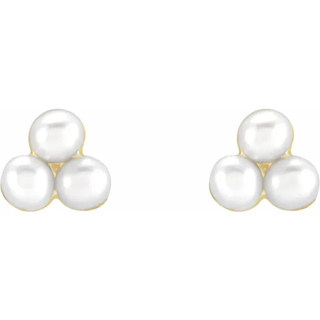 Cultured White Freshwater Pearl Stud Earrings