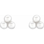 Load image into Gallery viewer, Cultured White Freshwater Pearl Stud Earrings
