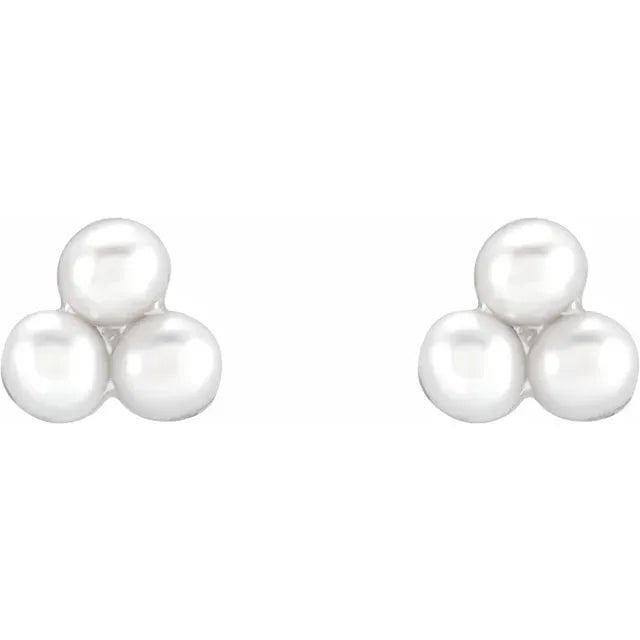 Cultured White Freshwater Pearl Stud Earrings