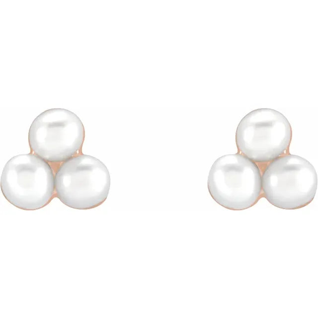 Cultured White Freshwater Pearl Stud Earrings