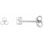 Load image into Gallery viewer, Cultured White Freshwater Pearl Stud Earrings
