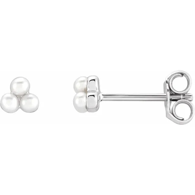 Cultured White Freshwater Pearl Stud Earrings