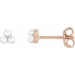 Load image into Gallery viewer, Cultured White Freshwater Pearl Stud Earrings
