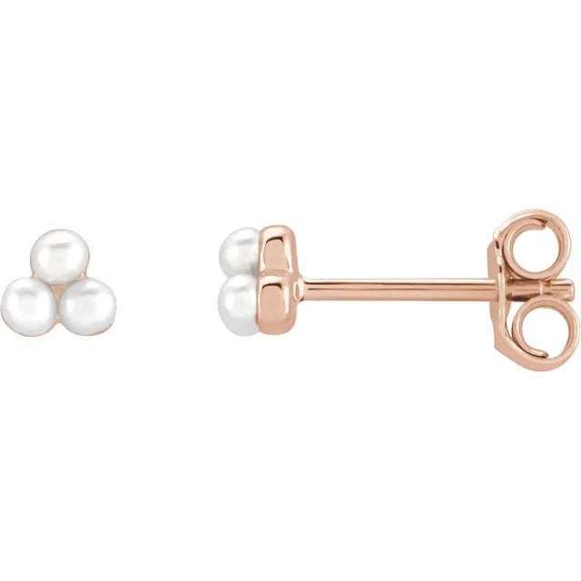 Cultured White Freshwater Pearl Stud Earrings