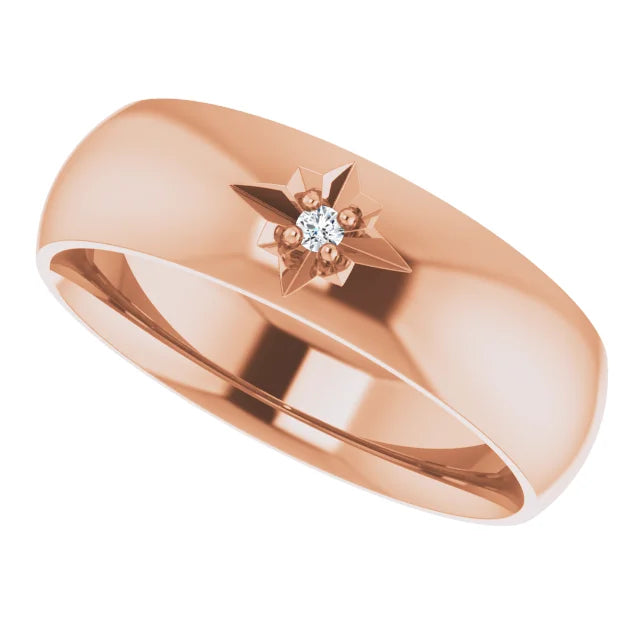 Stately Diamond Accent Wedding Band For Men