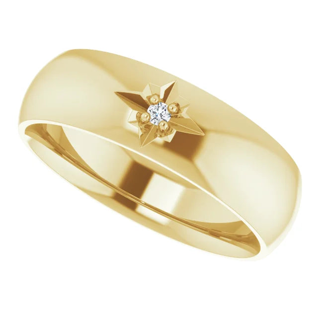 Stately Diamond Accent Wedding Band For Men